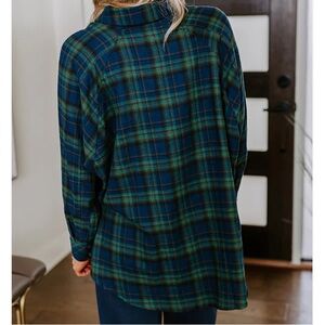 Blue and Green Plaid Shirt